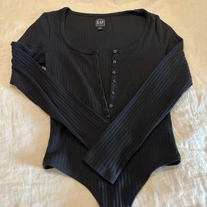 Black GAP button down body suit